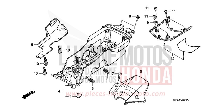 REAR FENDER (CBR1000RR) for CBR1000RR Fireblade VIBRANT ORANGE (YR250HA) from 2011